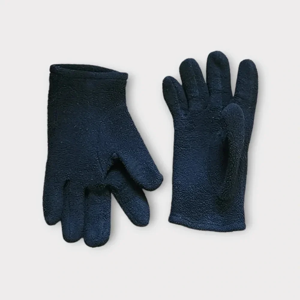 Vintage Polo Ralph Lauren Fleece Gloves Womens Size M Black Retro 90s